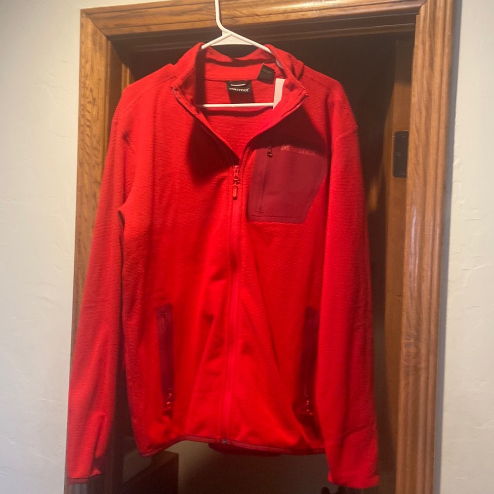 New With Tags Mens Large Marmot Full Zip Rangeley Jacket Red